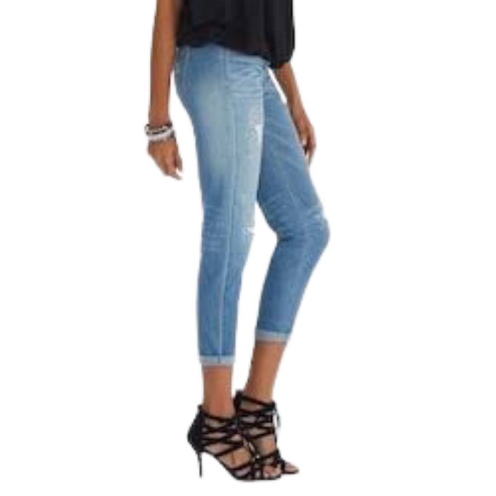White House Black Market Womens Light Wash Distressed Girlfriend Jeans- 0 - Picture 2 of 7